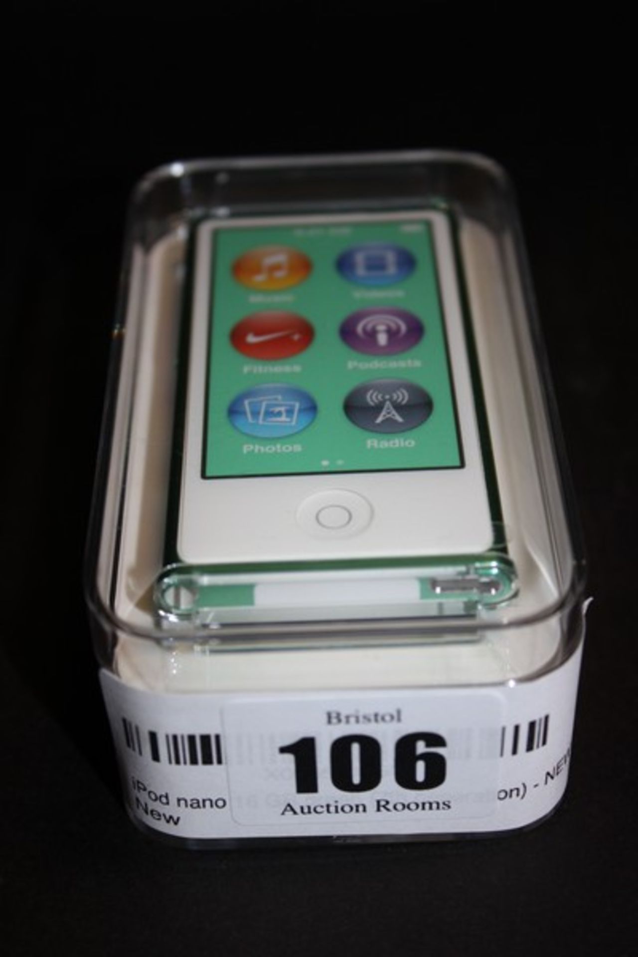 A green iPod Nano 16GB 7th Generation (Boxed as new).