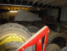 Pair of Goodyear terra tyres 66x43x25 with 8 stud centres.