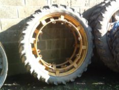 Row Crop Wheels. 2 Rear Row Crop wheels no centres. Approx 40% tread left. Location Acle, Norfolk.