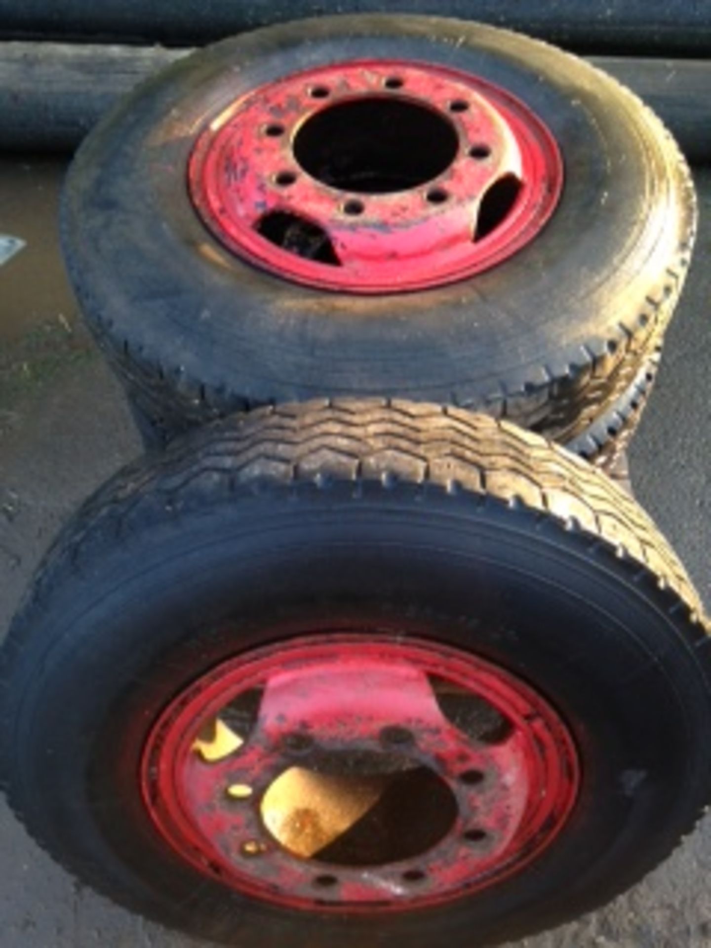 4 x wheels and tyres ex lorry 8 stud 8.25 x 17. Location: Peterborough, Cambridgeshire