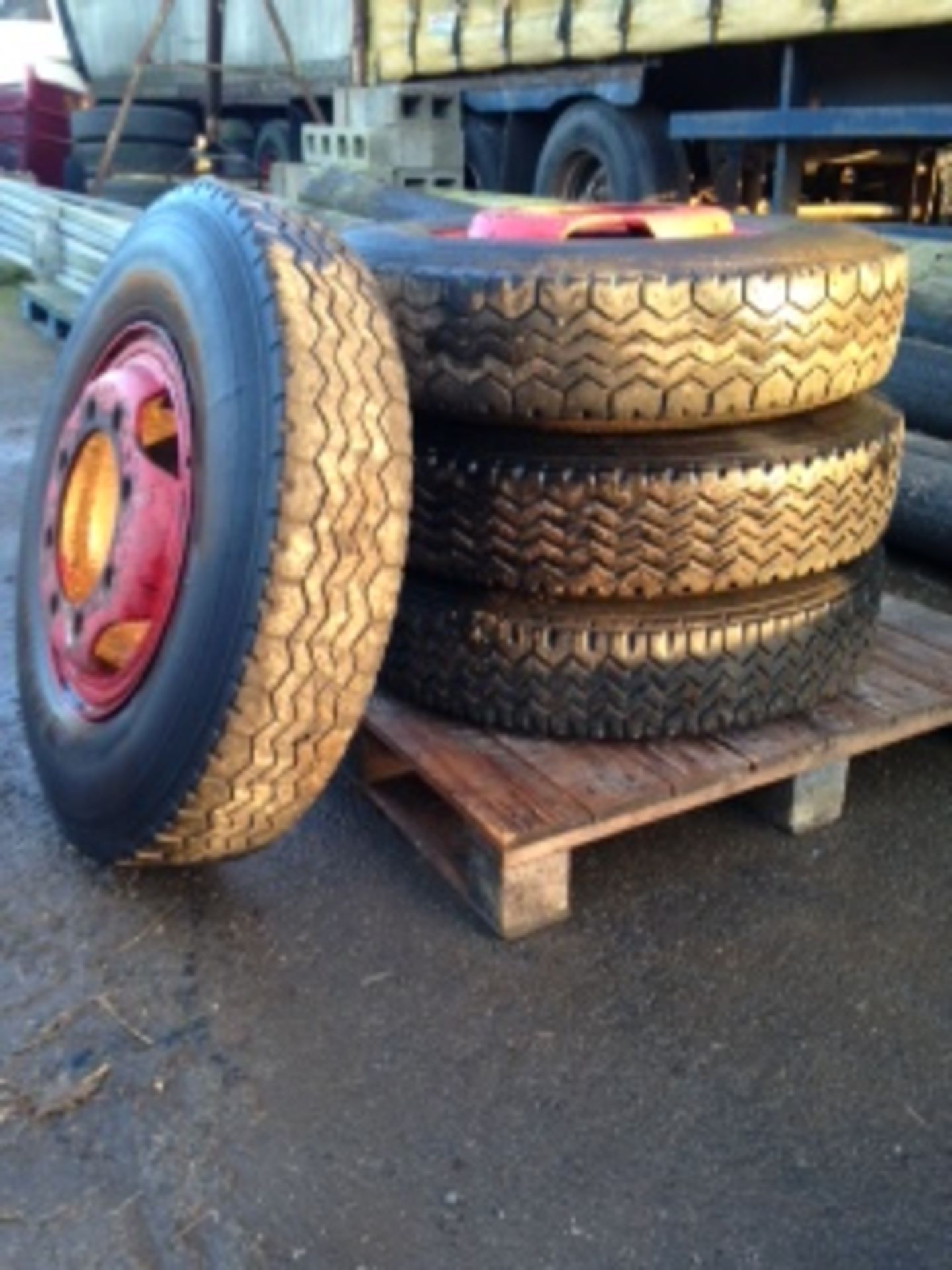 4 x wheels and tyres ex lorry 8 stud 8.25 x 17. Location: Peterborough, Cambridgeshire - Image 2 of 4