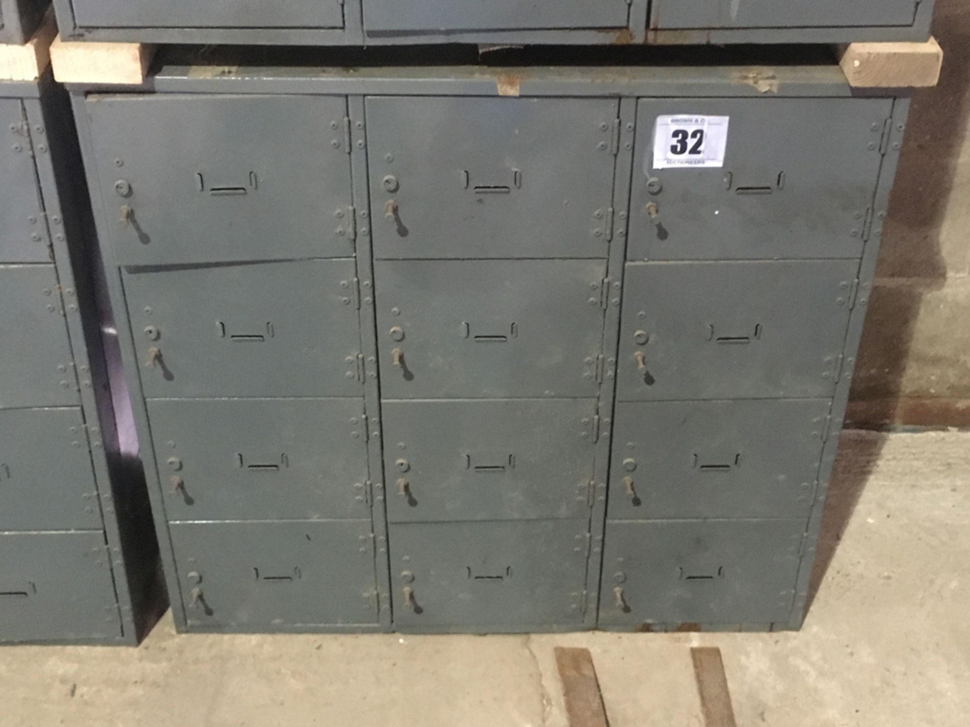 Quantity 12 compartment cupboards