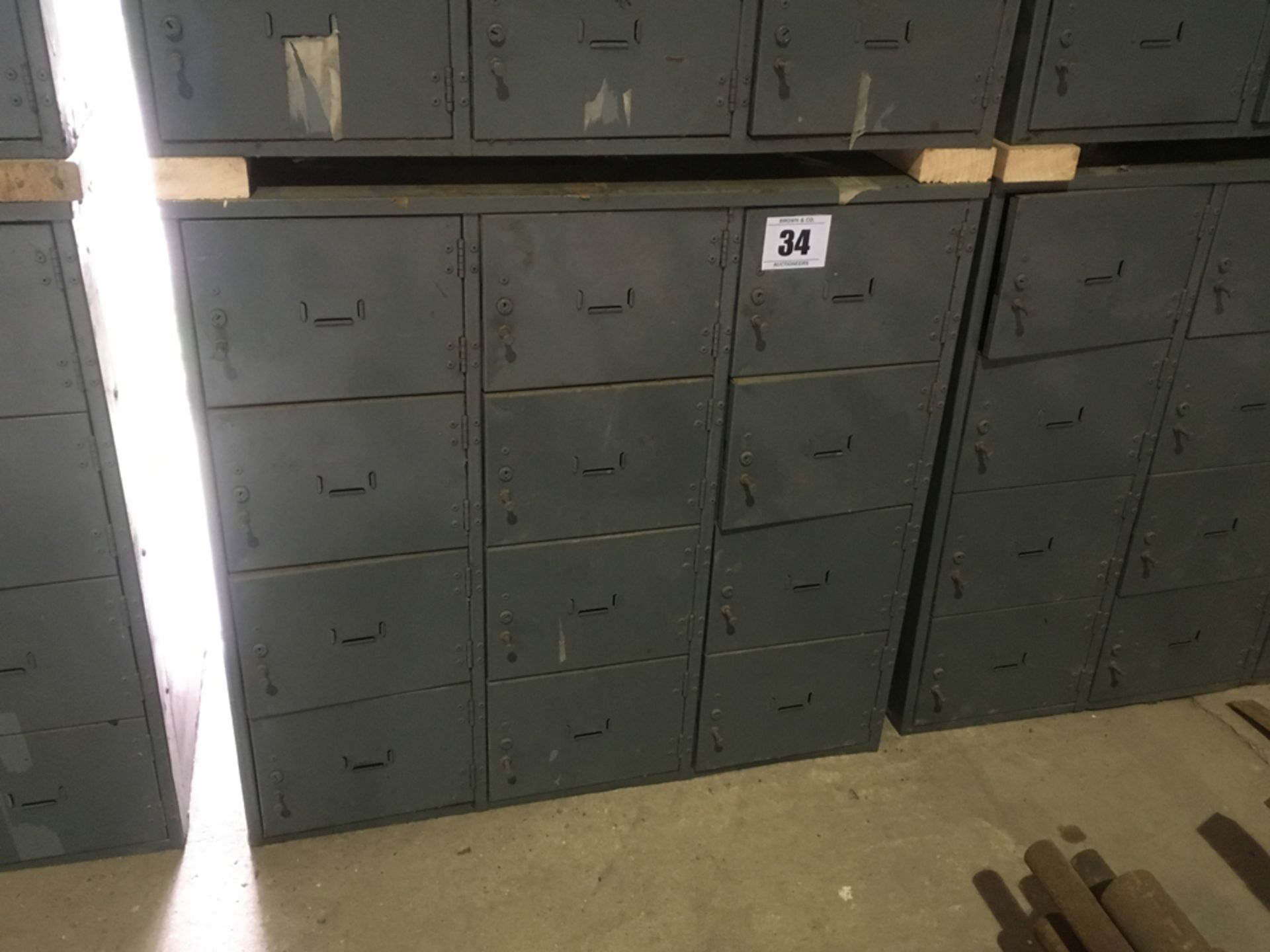 Quantity 12 compartment cupboards