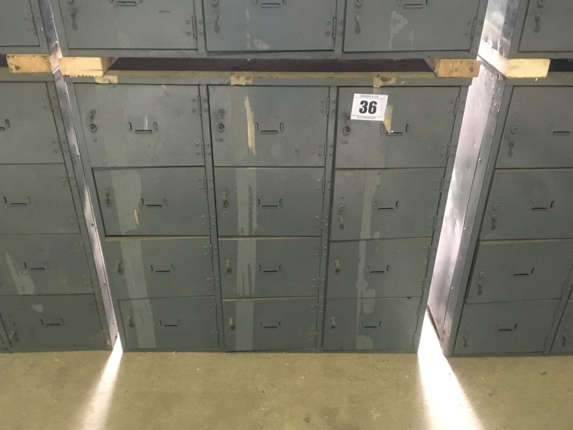 Quantity 12 compartment cupboards