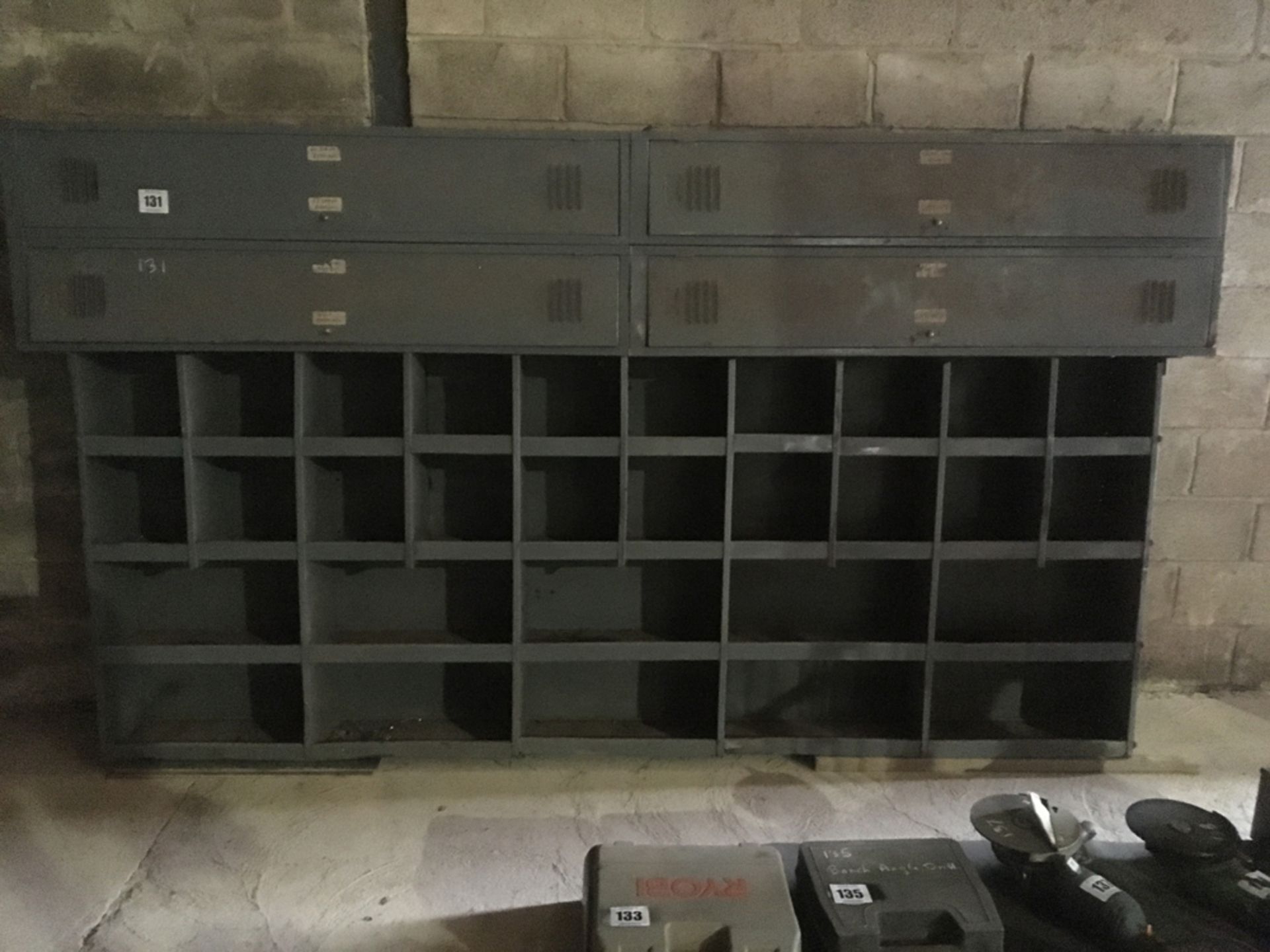 Parts storage pigeon holes and cupboards