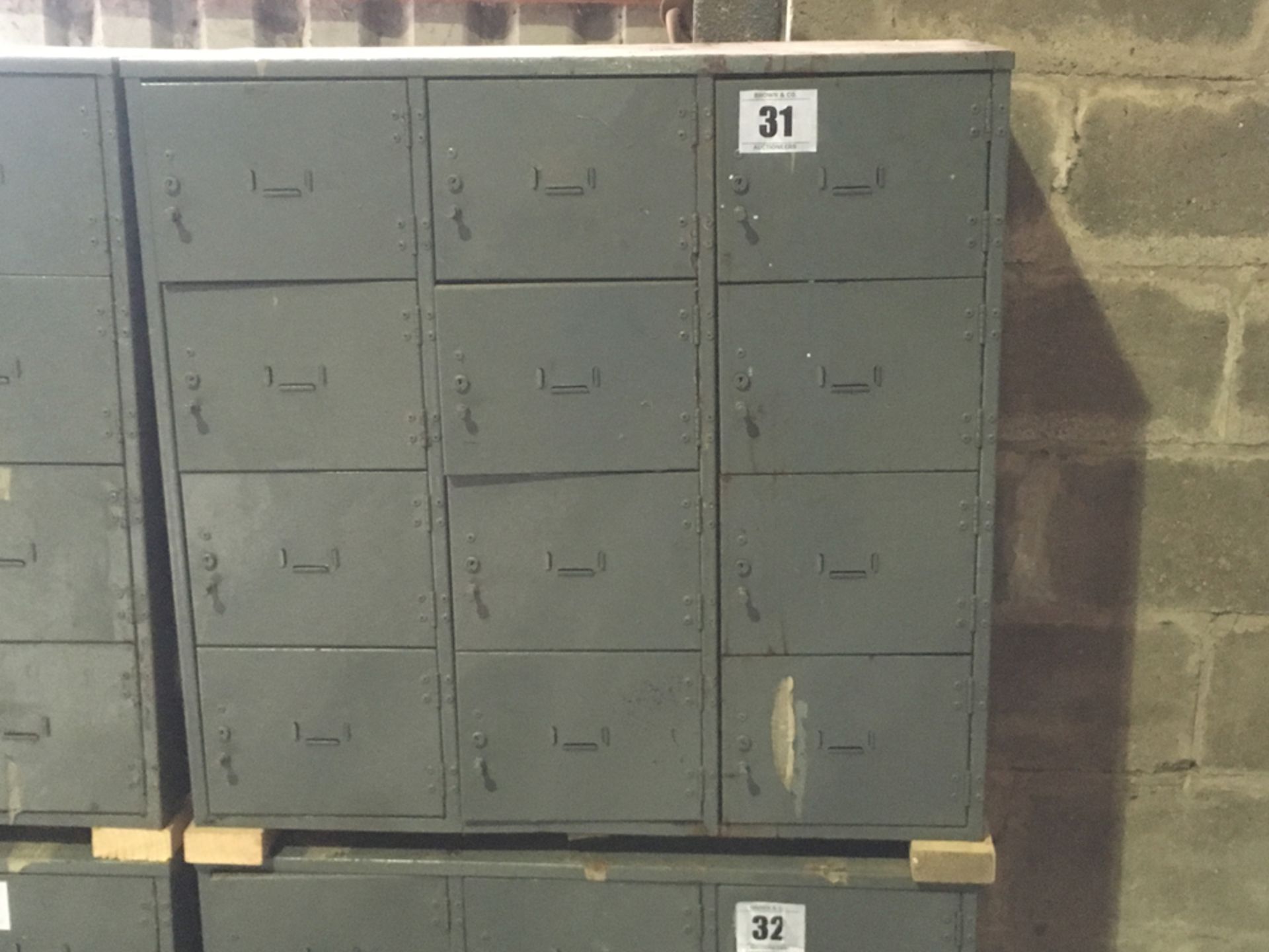 Quantity 12 compartment cupboards