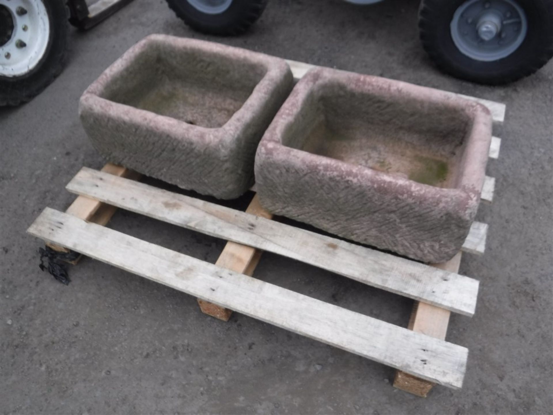 PAIR OF STONE TROUGHS [+ VAT]