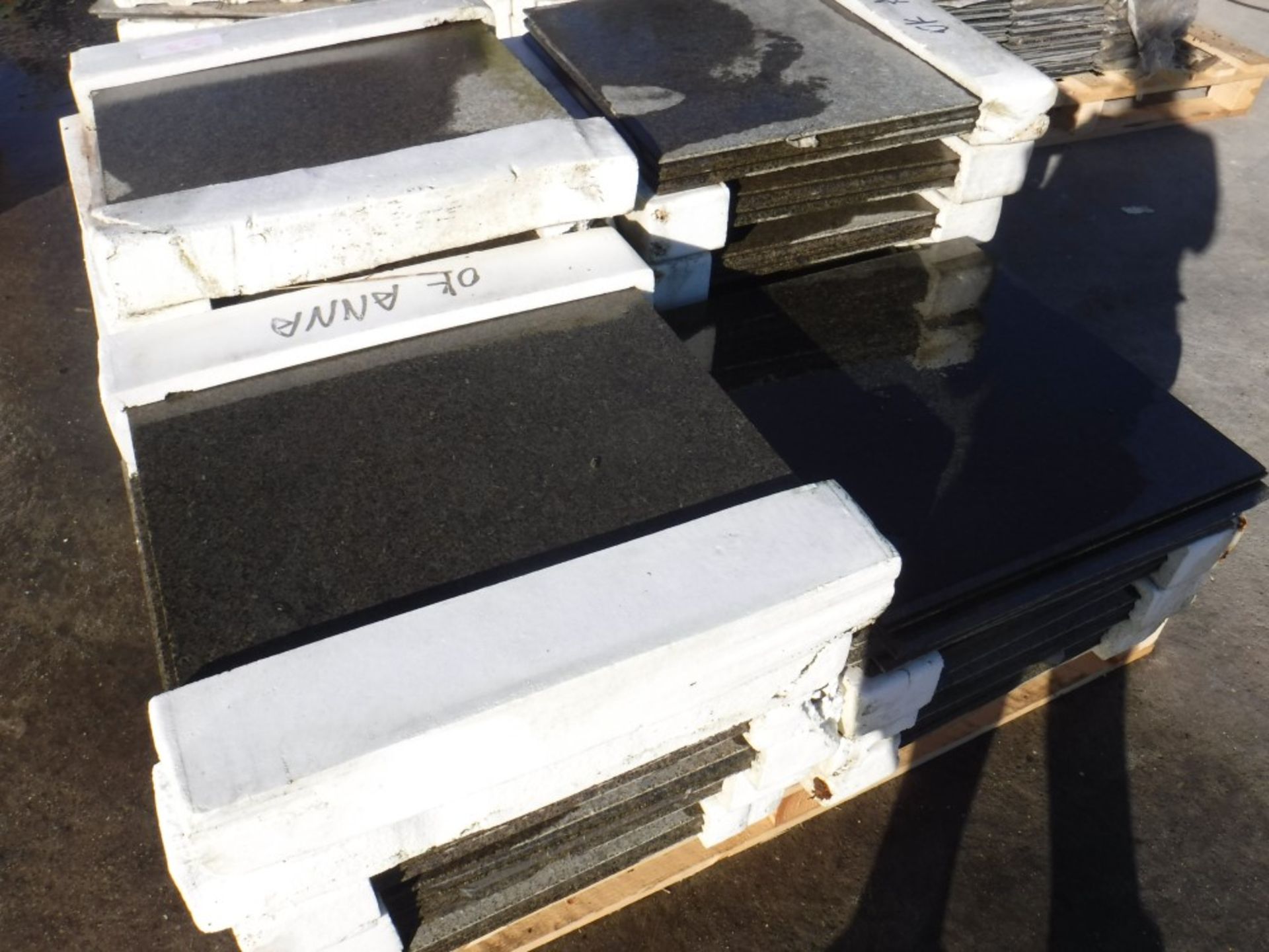 PALLET OF BLACK GRANITE FLOOR TILES [+ VAT]