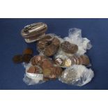 A collection of modern British coins, including shillings, six pences, with some pennies,