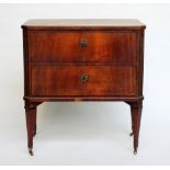 A 19th century German fruitwood petit commode,