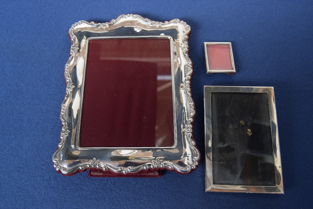 An Art Deco silver picture frame, by Deykin & Harrison, Birmingham 1925, with one smaller, - Image 2 of 2