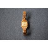 A 1950's 18ct gold cased ladies wristwatch, by Valmon Geneve,