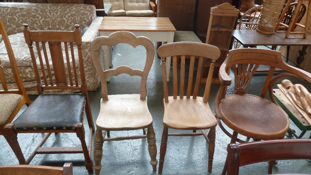 A lot of four individual chairs including a Scandinavian teak circular chair,