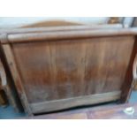 A set of pine sleigh bed ends