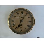 A vintage Sestrel brass ships clock, of circular form,