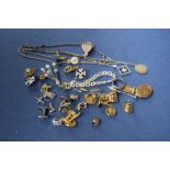 A mixed lot of jewellery including several pairs of cuff links,