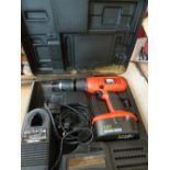 A Black and Decker 18volt drill in carry case