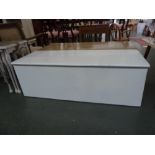 A painted white pine blanket box 122 x 45 x 40cm