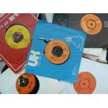 A good selection of 7" vinyl singles 45rpm to include several by david Bowie; Thin Lizzy;