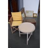 A 20th century piano stool with hinged and cushioned seat and barley twist legs together with a