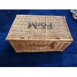 Fortnum & Mason whicker picnic hamper stamped 51 x 23 x 34cm