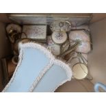 A mixed lot to include a matching bedroom/dresser set decorated with floral embroideries namely a