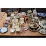 A quantity of china including Wedgwood jasperware, Masons Ironstone, Hammersley,