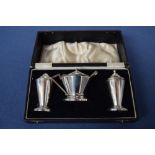 An Art Deco silver plate cruet set, by Cooper Brothers,