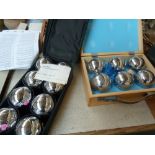 Two sets of Boules in cases