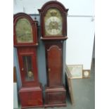 A longcase clock, signed William Thick, Frome, metal dial with Roman numerals,