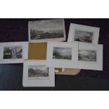 A quantity of loose engravings including nine hand coloured engravings of Kent locations including