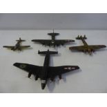 A Dinky Toys Junkers JU 89 Heavy Bomber; a Whitley Bomber; a Flying Fortress;