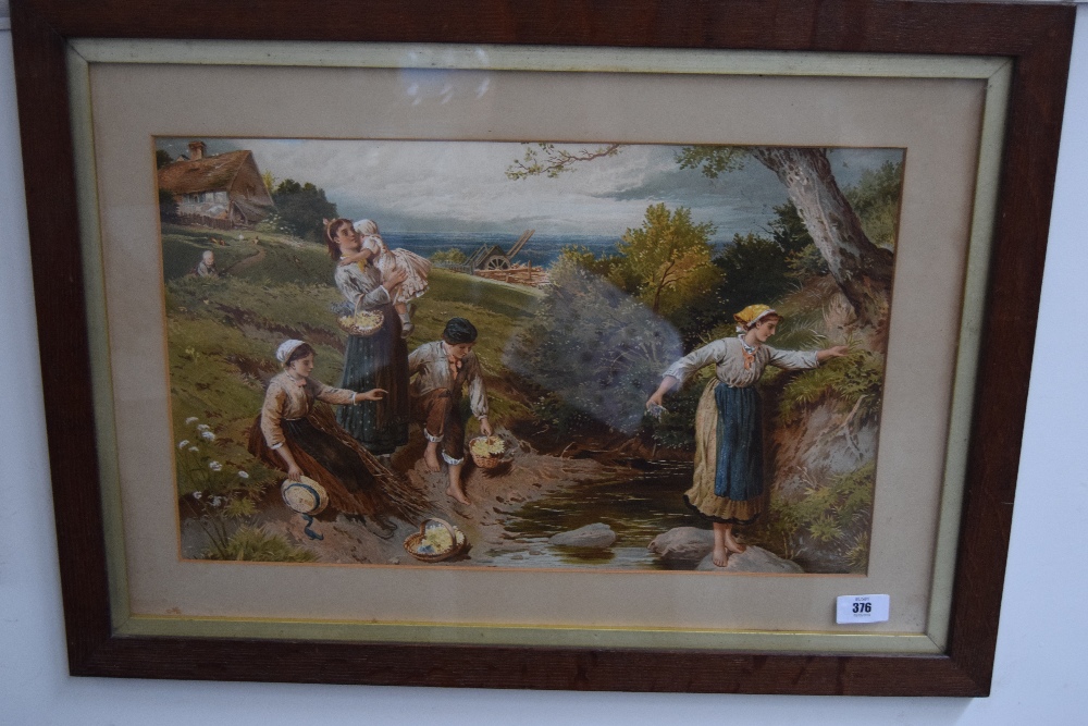 After Miles Burket Foster, Gathering Wild Flowers, lithograph, Tayler and Co. - Image 3 of 3