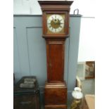 An oak longcase clock, the case c.