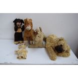 A collection of vintage teddies including Semco Ltd Minnie Mouse,