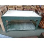 A Chippendale style painted two tier table with pull out shelf 90 x 53 x 50cm