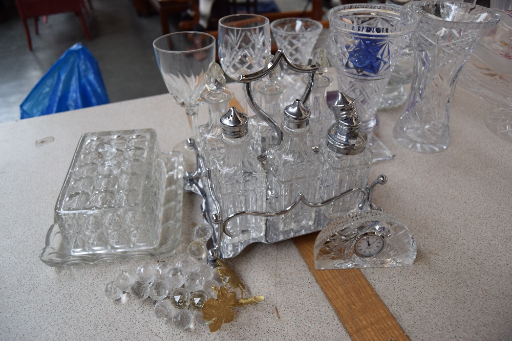 A quantity of cut and moulded glassware and crystal including Edinburgh crystal,