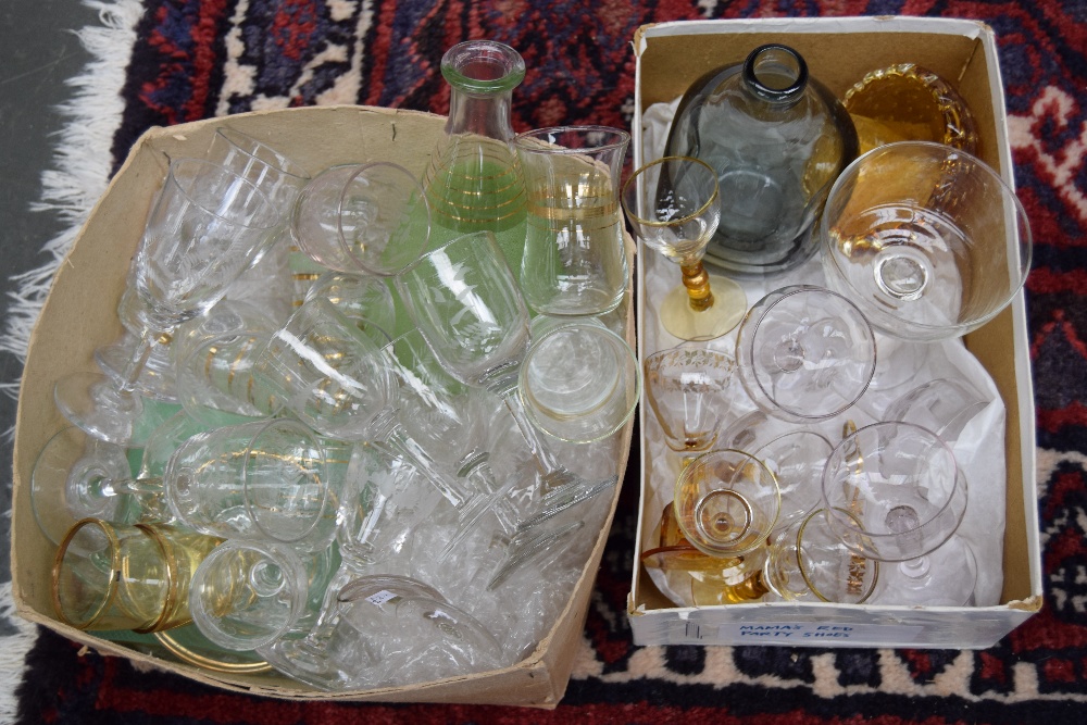 A mixed lot of glassware including various champagne, sherry and port glasses, - Image 2 of 2