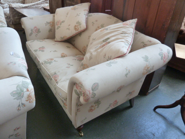 A Laura Ashley three piece suite including a two seater sofa and two armchairs each with shield - Image 2 of 3
