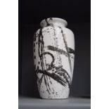 A Royal Copenhagen ceramic vase of black and white design 25cmH