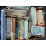 A box of old OS maps and books local to Devon and Dorset