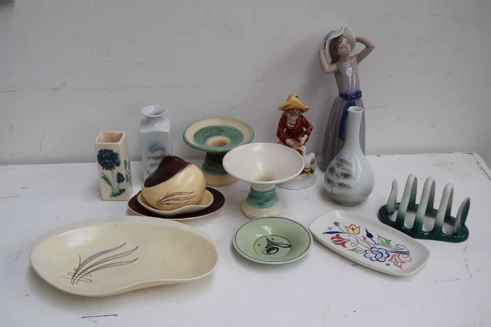 A selection of china including a Lladro figurine of a girl in a hat no.
