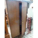 A 1960's wardrobe with internal shelves