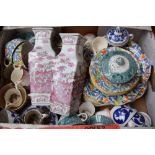 A quantity of china including various pieces of Spode 'Camilla', Royal Cauldron 'Blue Scroll',