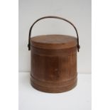 A late 19th century sugar bucket or firkin made of banded wood,