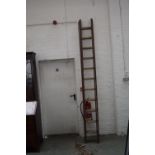 A 22 rung vintage extending step ladder