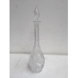 A tall tapering crystal decanter with stopper 40cmH