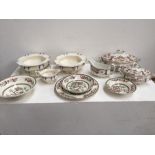 A china ware selection including a Warwick serving dish with lid, one gravy boat,