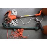 A Flymo multi trim elctric strimmer together with a Black and Decker strimmer