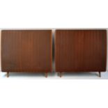 A pair The Quad Elecrostatic Loudspeakers in teak and copper 84cm H x 87cm wide each,